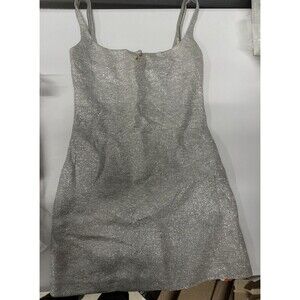 Off-White Women’s Off Stamp Glitter Dress in Silver Size IT 40 / US 4